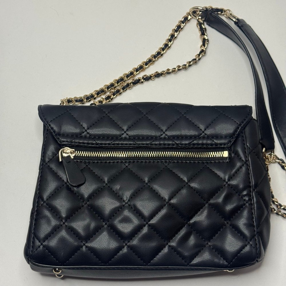 Guess Giully Quilted Mini Crossbody Bag Black Purse Handbag Women's NEW - Picture 4 of 7